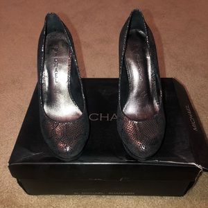 Michael black pewter heels